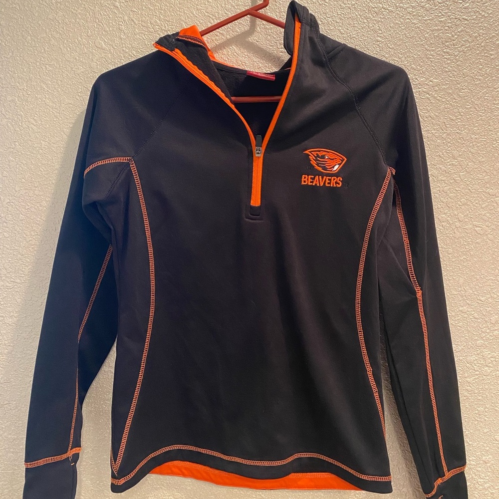Black and Orange Beavers Quarter-Zip Pullover
